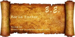 Barla Eszter névjegykártya